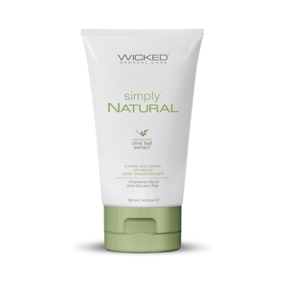 Wicked - Wicked Simply Natural Aqua Enhanced with Olive Leaf Extract 4oz - Lubricants, Creams & Glides