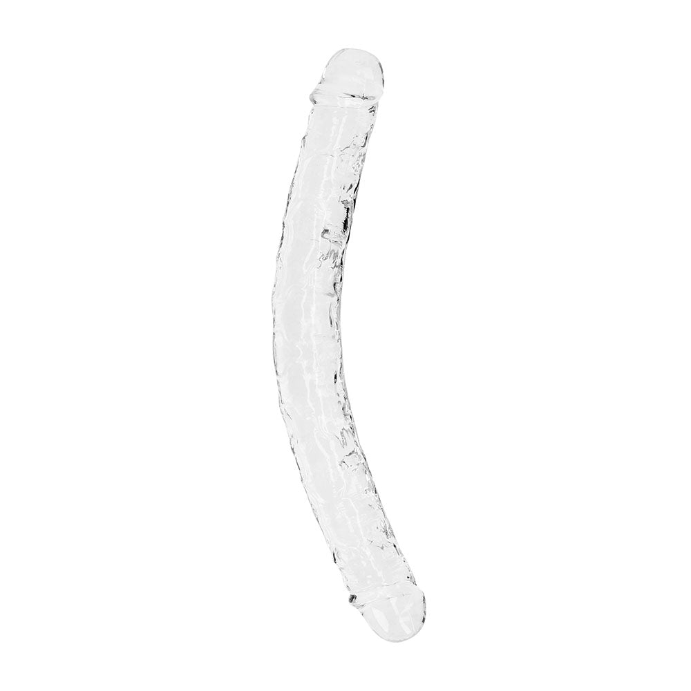 Shots - RealRock Crystal Clear Double Dong 13 in. Dual-Ended Dildo Clear - Dildos - TPE/TPR/Elastomers