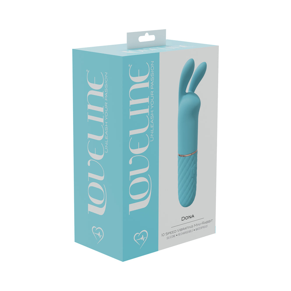Shots - LoveLine Dona 10 Speed Vibrating Mini-Rabbit Silicone Rechargeable Waterproof Blue - Vibrators - Silicone