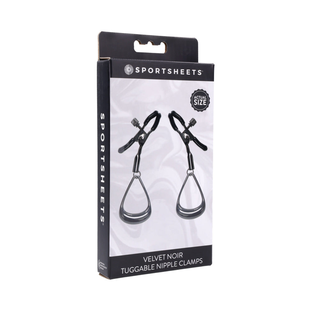 Sportsheets - Sportsheets Velvet Noir Tuggable Nipple Clamps - Bondage & Fetish Toys - Metal
