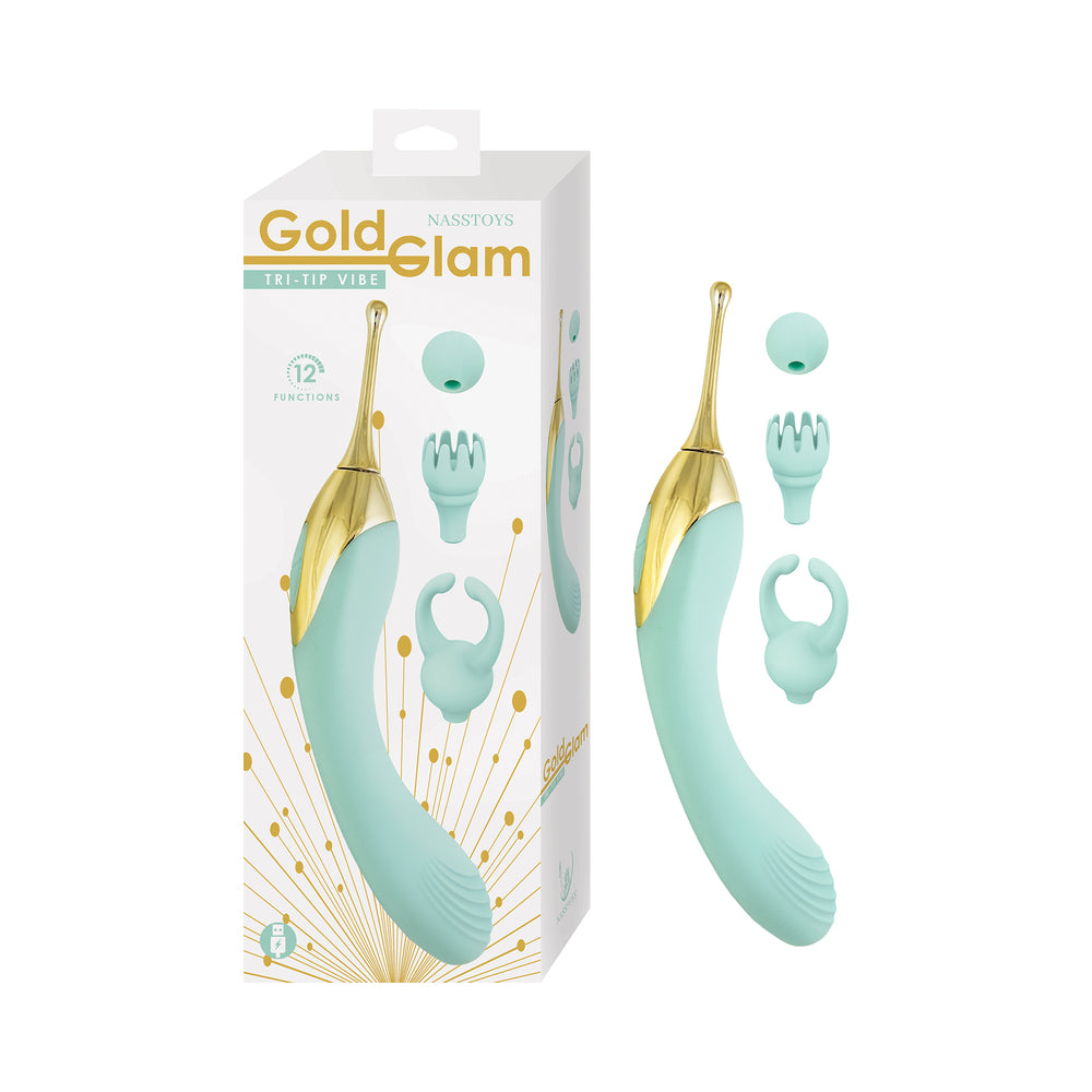 Nasstoys - Gold Glam Tri-Tip Vibe Aqua - Vibrators