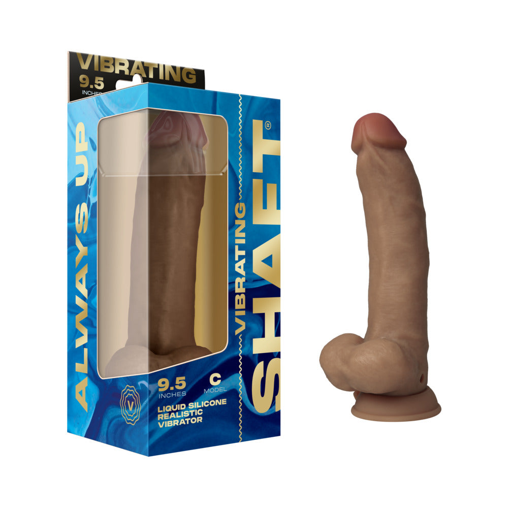 Shaft - Shaft Vibrating Model C: 9.5 in. Dual Density Silicone Dildo Oak - Dildos - Silicone
