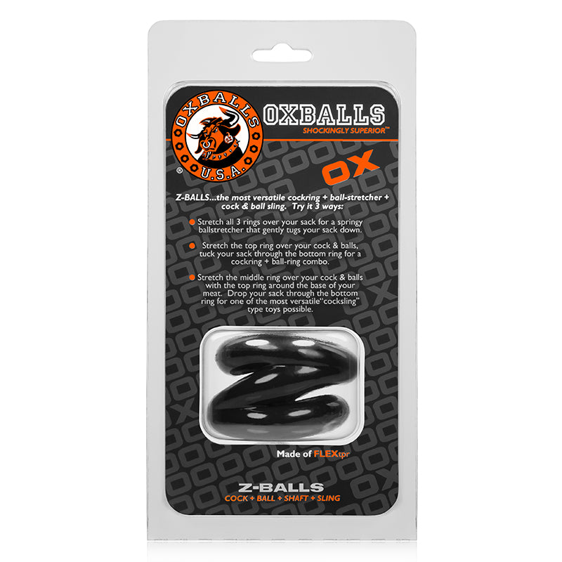 Oxballs - OxBalls Z-Balls, Ballstretcher, Black - Cockrings - TPE/TPR/Elastomers