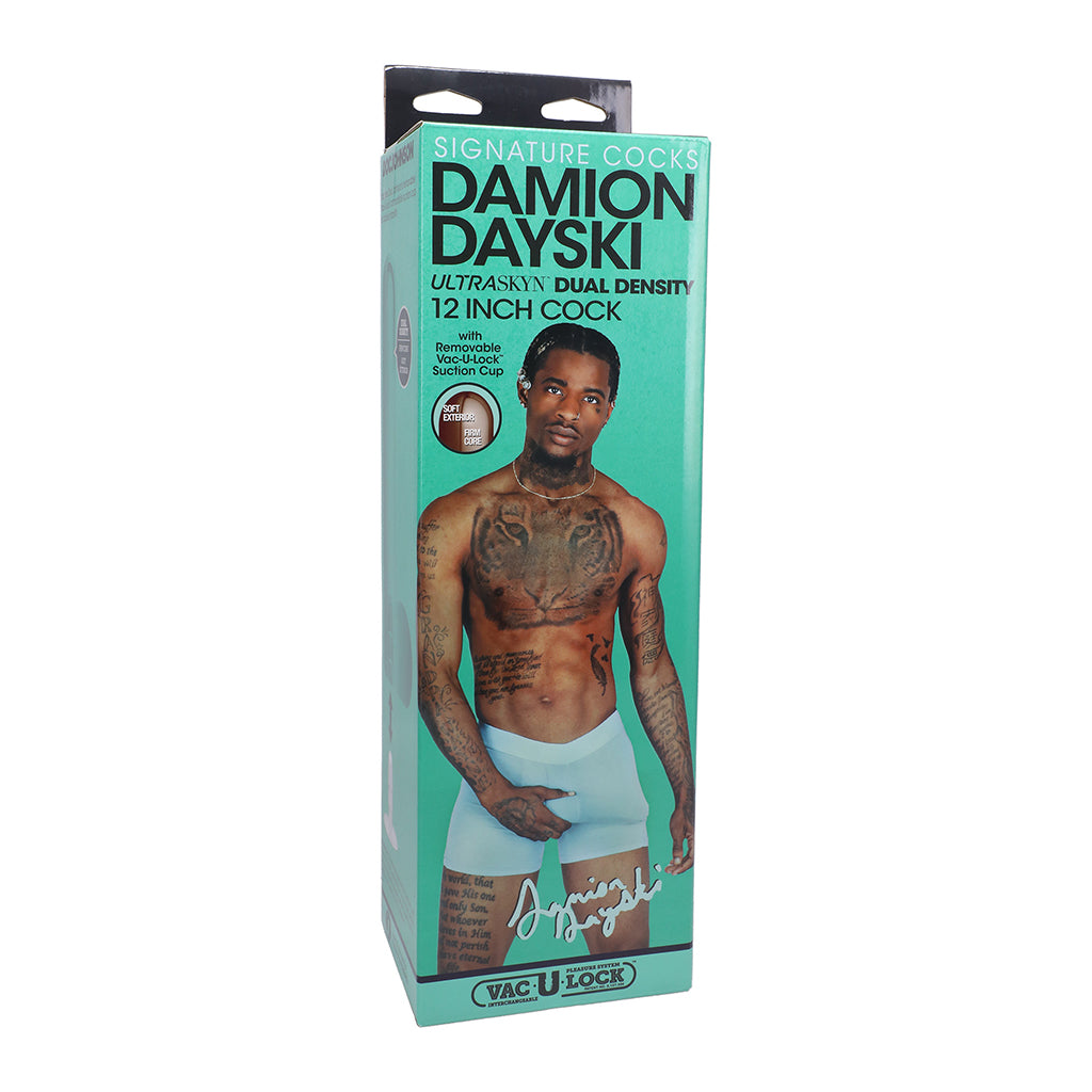 Doc Johnson - Signature Cocks Damion Dayski ULTRASKYN Cock with Removable Vac-U-Lock Suction Cup 12in Chocolate - Dildos - TPE/TPR/Elastomers