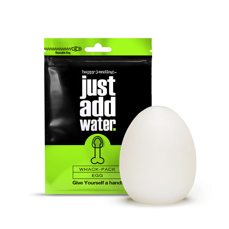 Global Novelties - Happy Ending Just Add Water Self-Lubricating Whack Pack - Egg - Masturbation Aids for Males - TPE/TPR/Elastomers