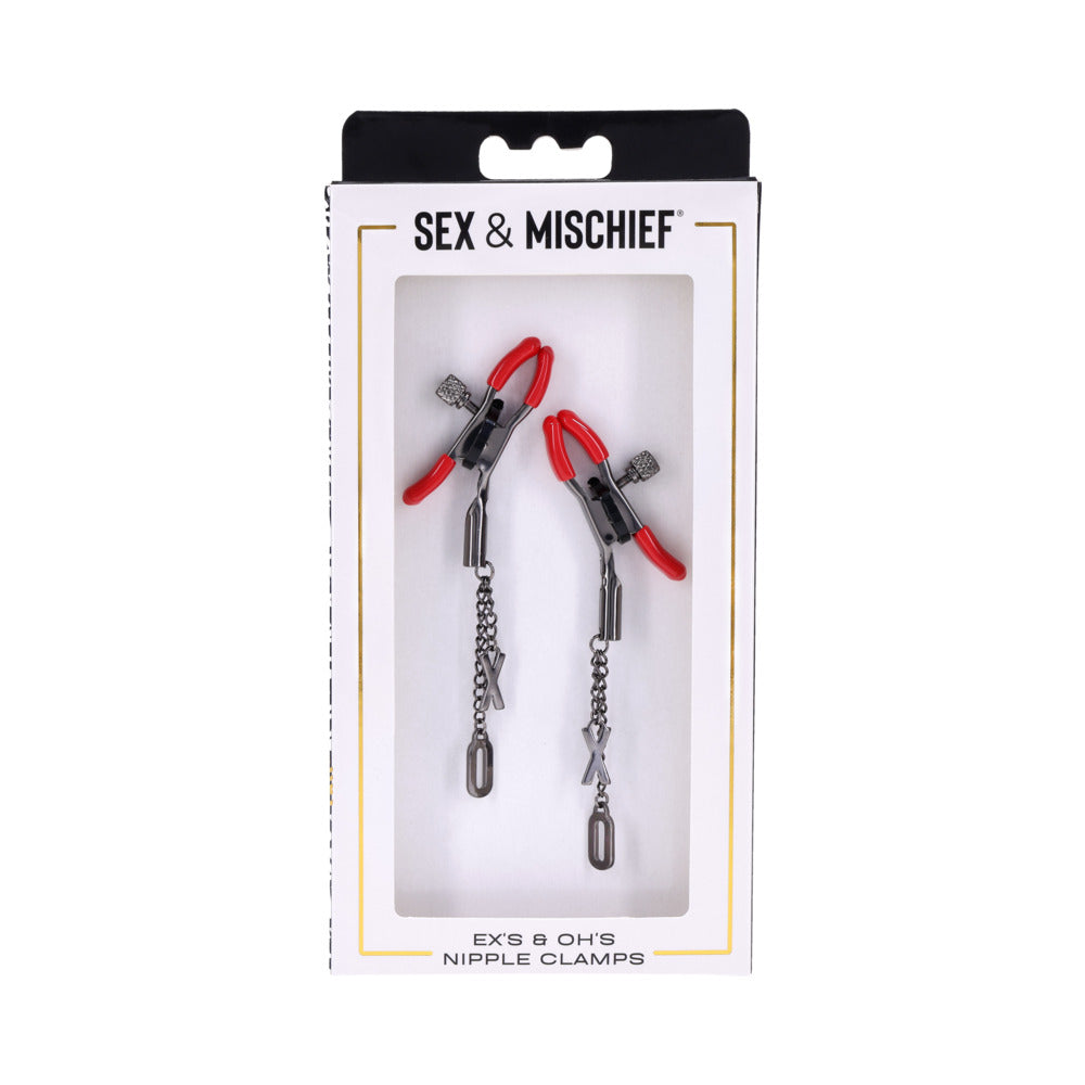 Sportsheets - Sportsheets Sex & Mischief Ex''s & Oh''s Nipple Clamps - Bondage & Fetish Toys - Metal