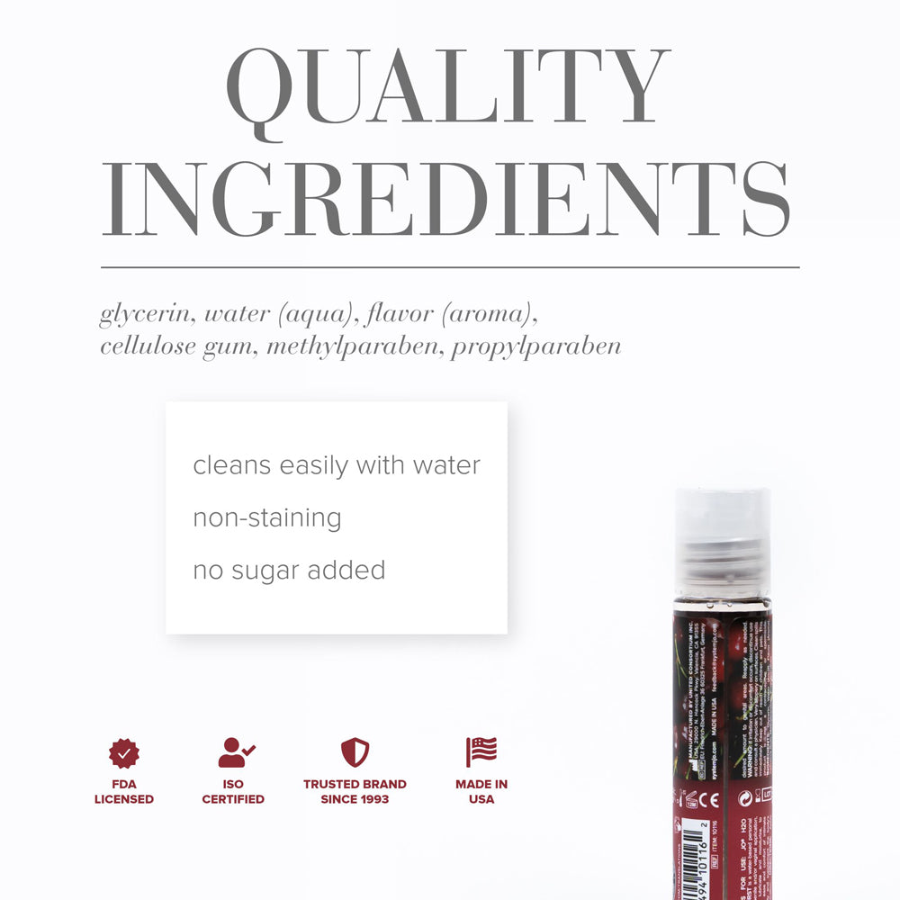 System JO - JO H2O Cherry Burst Flavored Water-Based Lubricant 1 oz. - Lubricants, Creams & Glides - Liquid