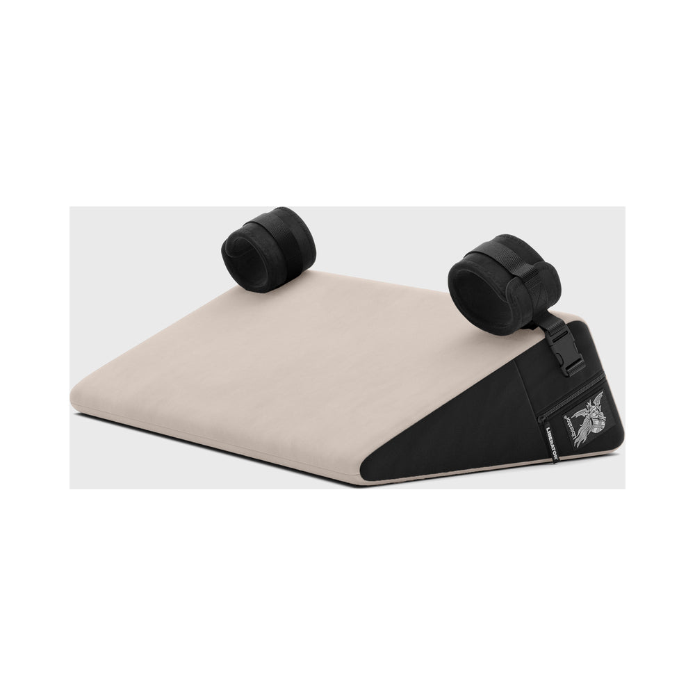 Liberator - Liberator Black Label Wedge 24 in. Sex Position Pillow with Cuffs Décor Velvet Cream - Couples - Velvet