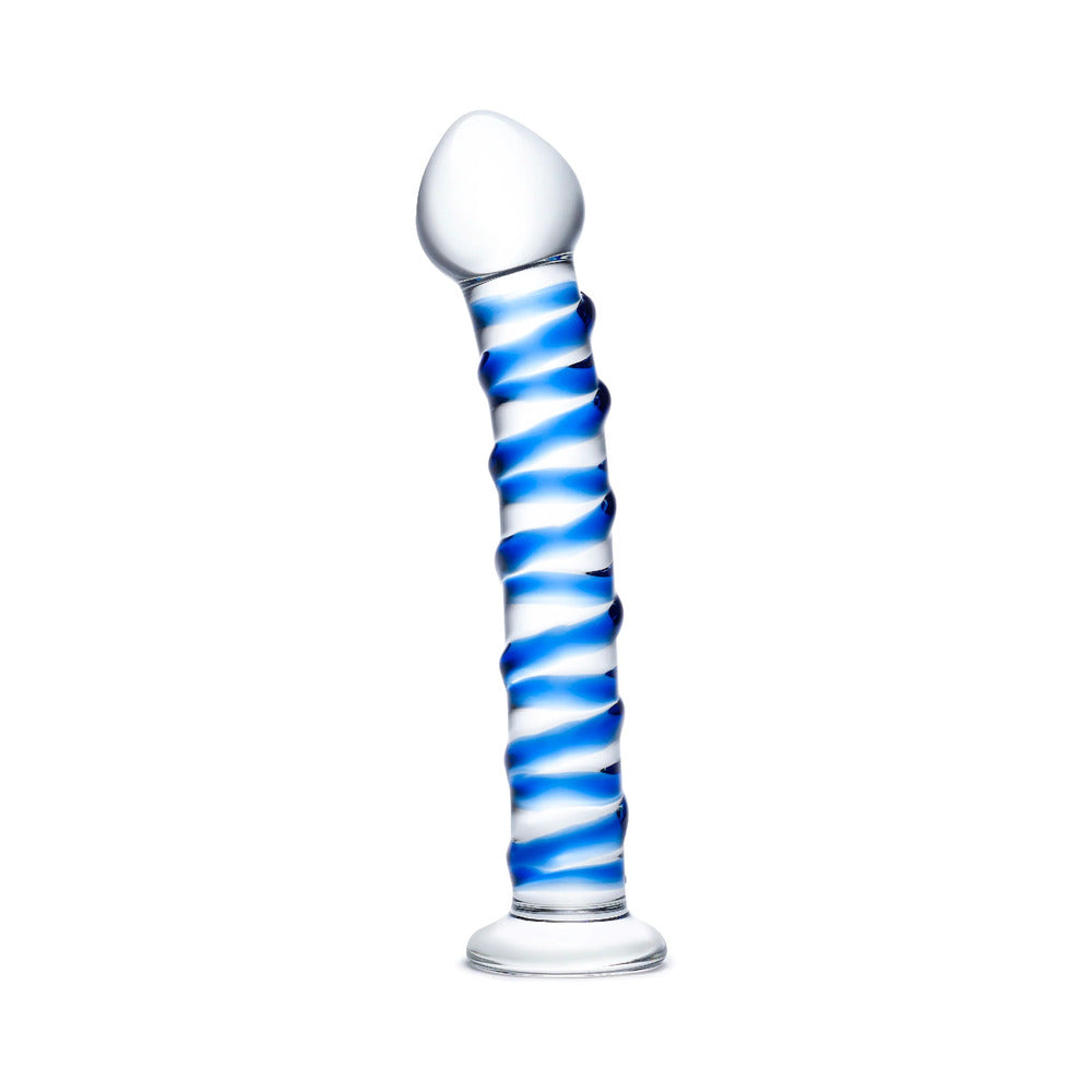 Electric Eel - Glas 7.5 in. Blue Spiral Glass Dildo - Dildos - Glass