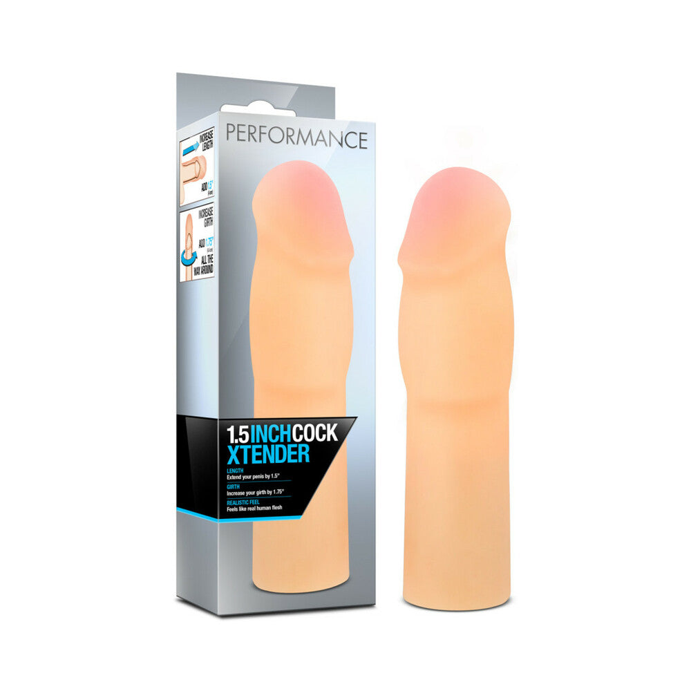 Blush - Performance 1.5 in. Cock Xtender Penis Extender Sleeve Beige - Penis Extension & Sleeves - TPE/TPR/Elastomers