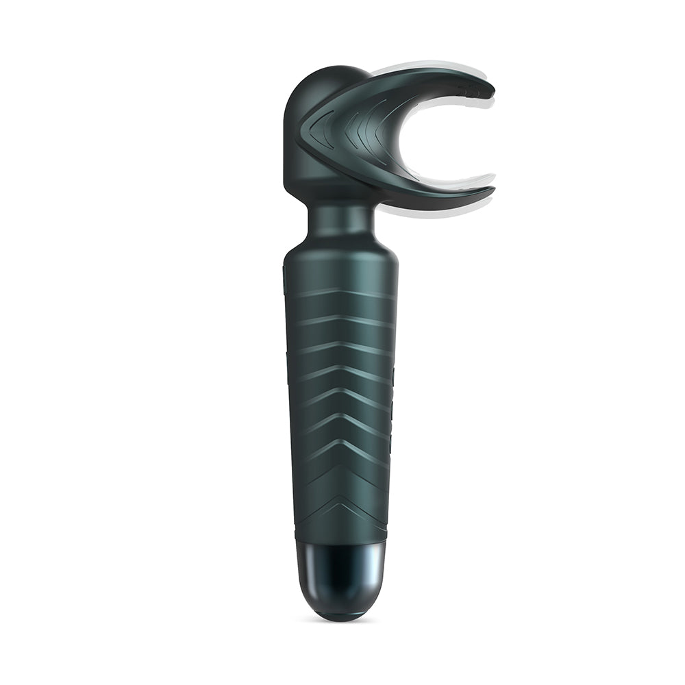 Lovely Planet - MAN WAN Man.Wand Evo 2-in-1 Frenulum Stimulator & Wand with Crescendo Pine Grey - Masturbation Aids for Males - Silicone