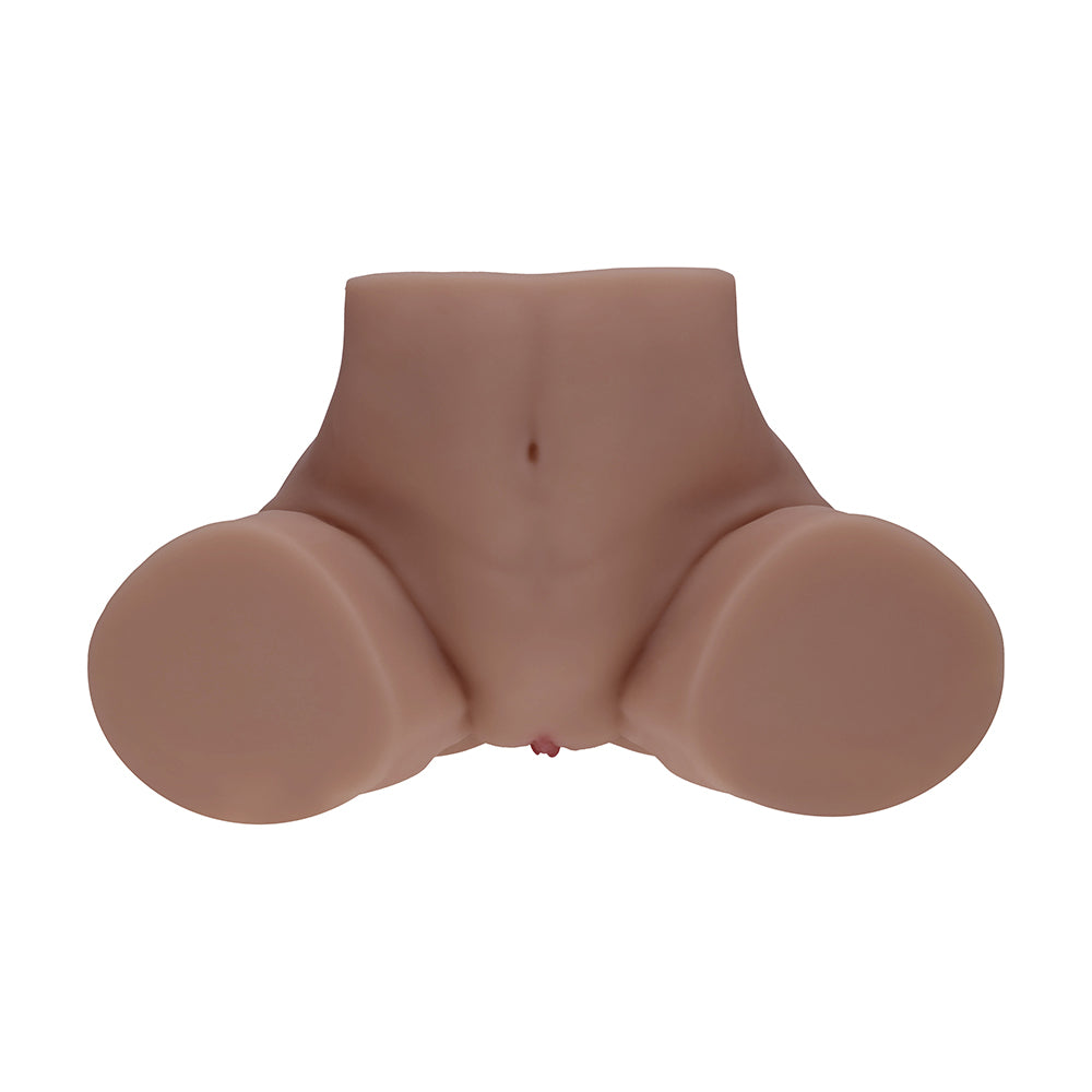 Shots - Xkin Bodyforms Clara Vossin Dual Entry Vibrating Masturbator Brown - Masturbation Aids for Males