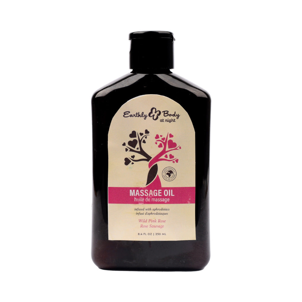 Earthly Body - Earthly Body At Night Aphrodisiac Massage Oil Wild Pink Rose 8.4 oz. - Lubricants, Creams & Glides - Liquid