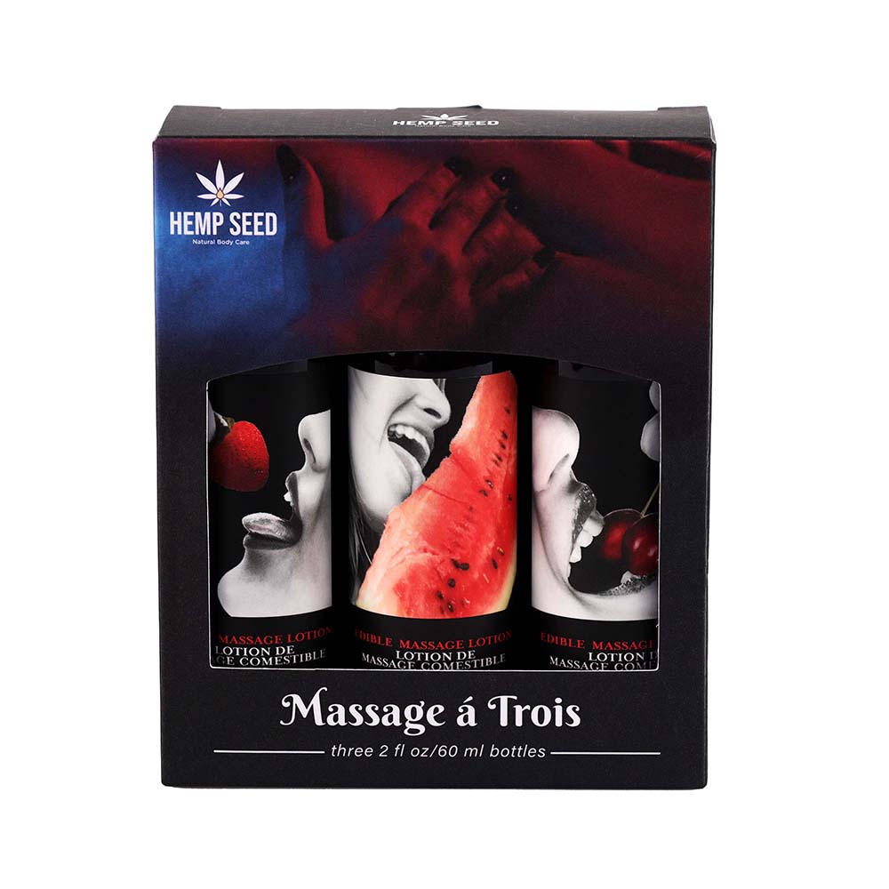 Earthly Body - Earthly Body Massage-a-trois Edible Massage Lotion 3-Piece Gift Set Box 2 oz. - Lubricants, Creams & Glides