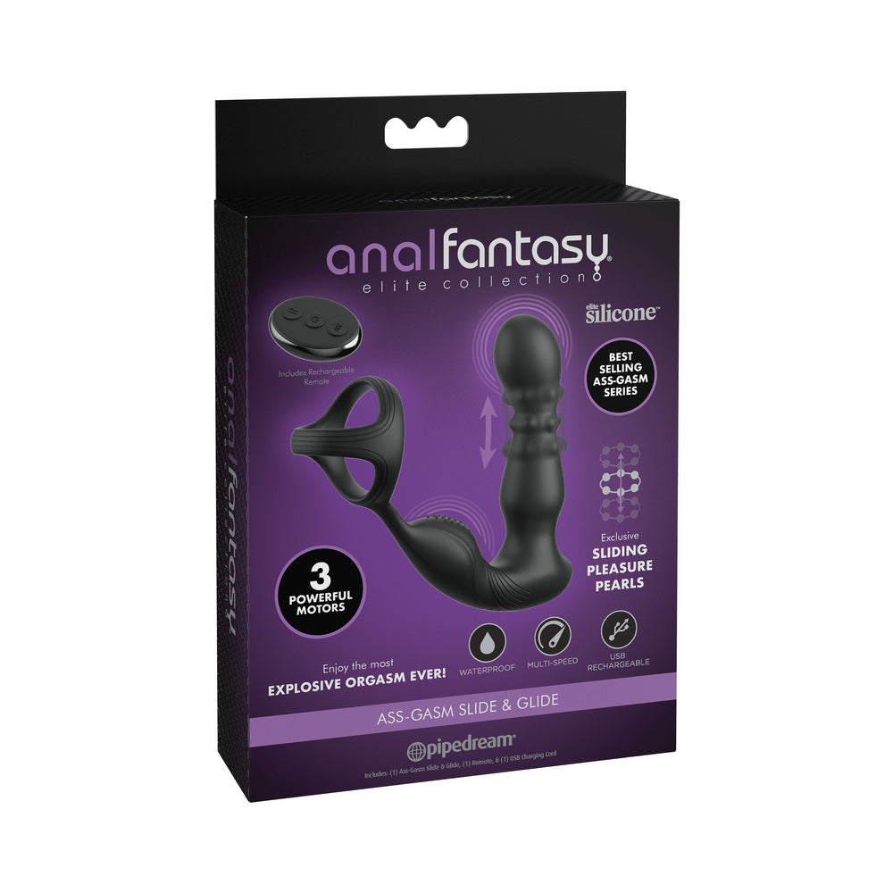Pipedream - Anal Fantasy Elite Ass-gasm Slide & Glide Black - Anal Toys & Stimulators - Silicone