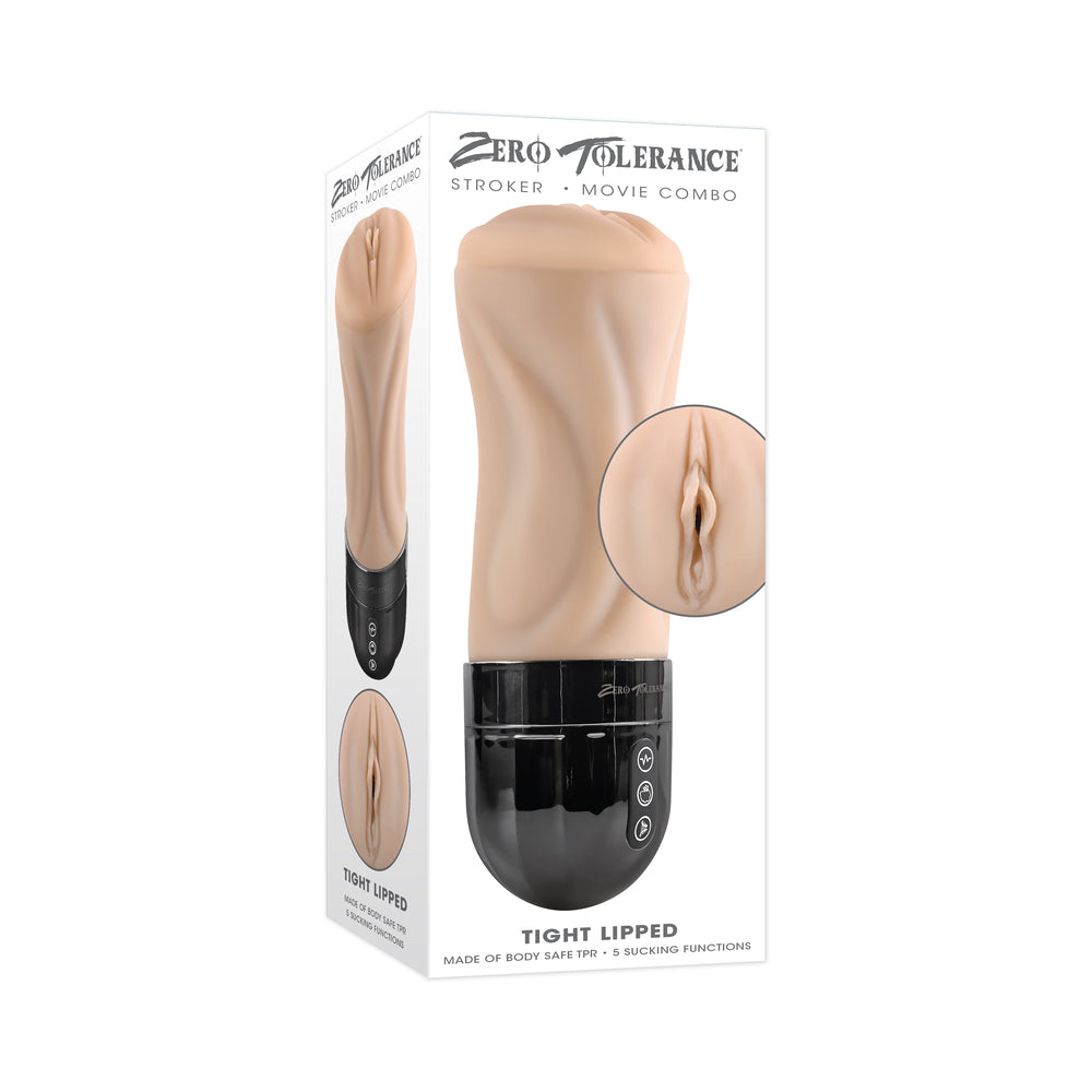Zero Tolerance - Zero Tolerance Tight Lipped Rechargeable Stroker with Suction Light - Masturbation Aids for Males - TPE/TPR/Elastomers