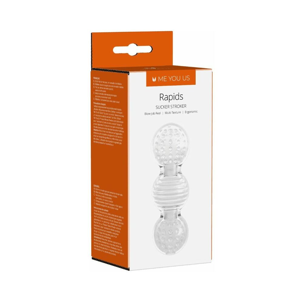 Me You Us - Me You Us Rapids Sucker Stroker Male Masturbator Transparent - Masturbation Aids for Males - TPE/TPR/Elastomers