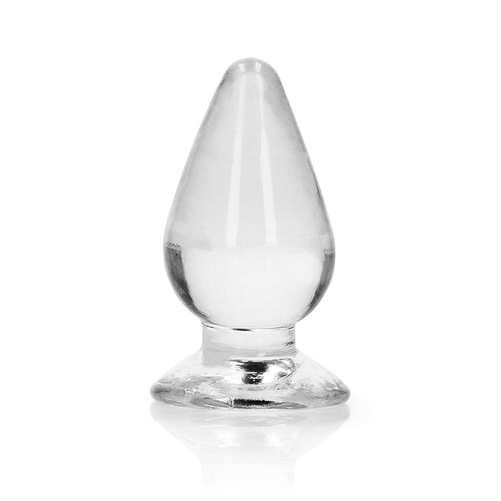Shots - RealRock Crystal Clear 3.5 in. Anal Plug Clear - Anal Toys & Stimulators - TPE/TPR/Elastomers