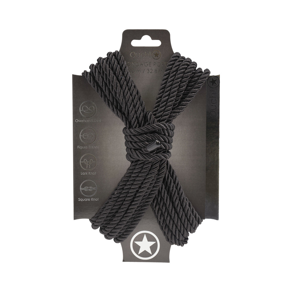 Shots - Ouch! Bondage Rope 10 m Nylon Black - Bondage & Fetish Toys - Nylon
