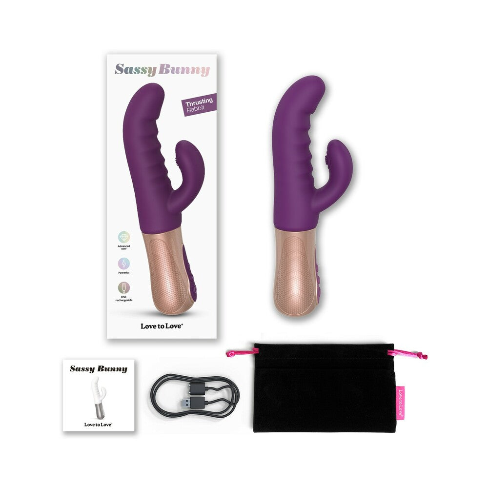Lovely Planet - Love to Love Sassy Bunny Thrusting Rabbit Purple Rain - Vibrators - Silicone