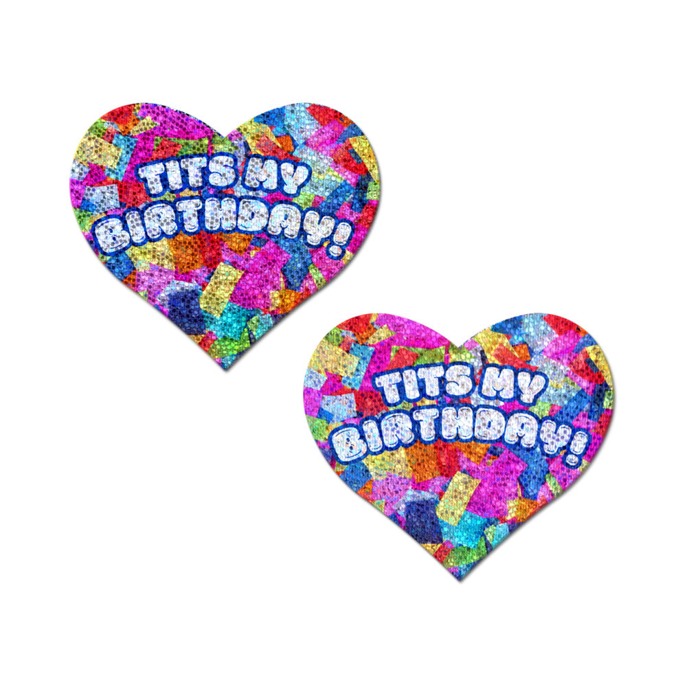 Pastease - Pastease Tits My Birthday! Heart Breast Pasties with Confetti - General