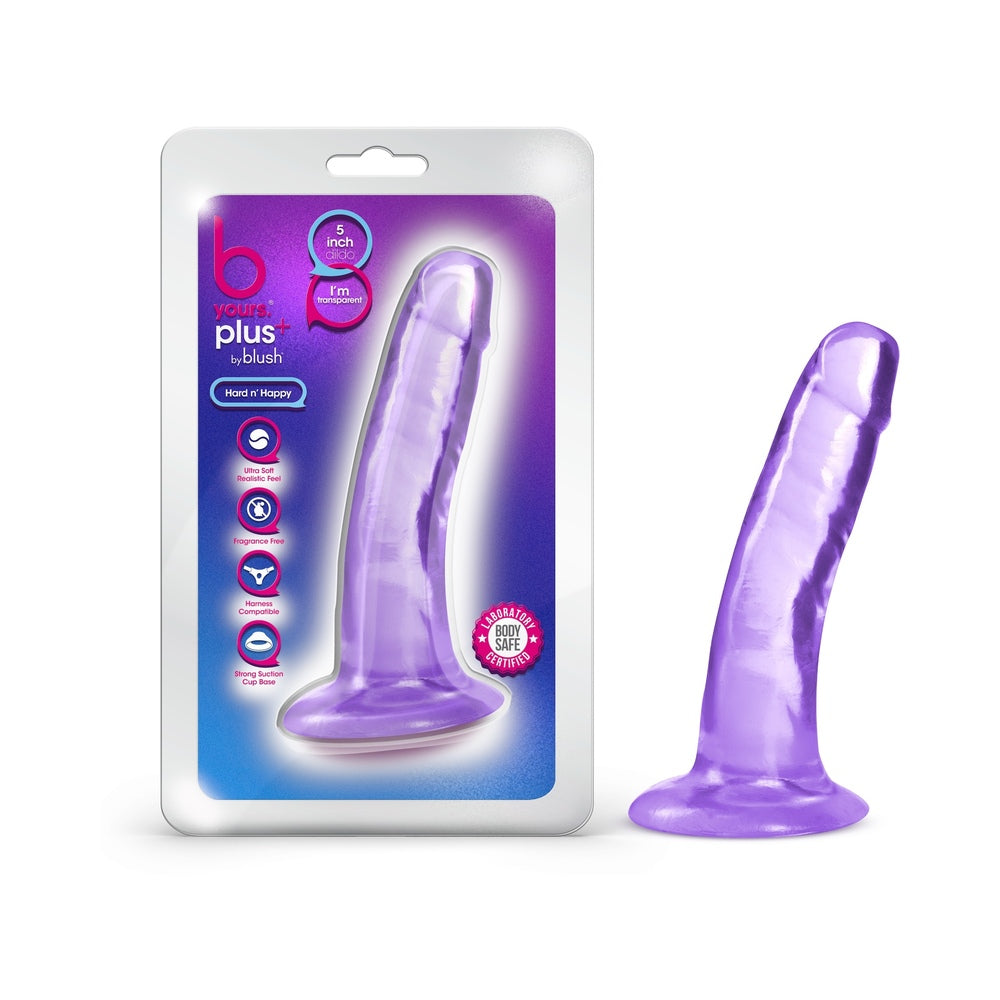 Blush - B Yours Plus Hard n'' Happy 5 in. Dildo Purple - Dildos - TPE/TPR/Elastomers