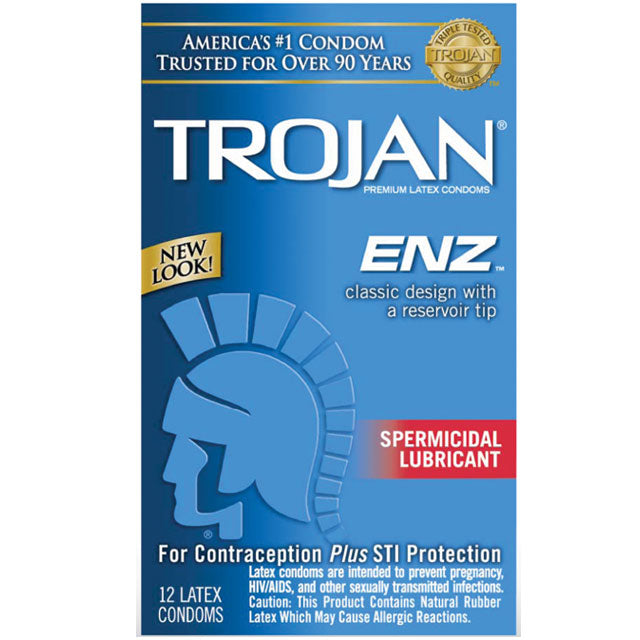 Paradise Marketing - Trojan-Enz with Spermicidal Lubricant 12-Pack - General - Latex