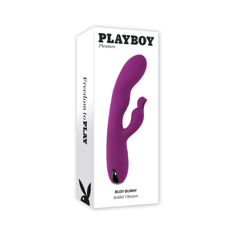 Playboy - Playboy Busy Bunny Rechargeable Dual Stimulator Vibrator Silicone Wild Aster - Vibrators - Silicone