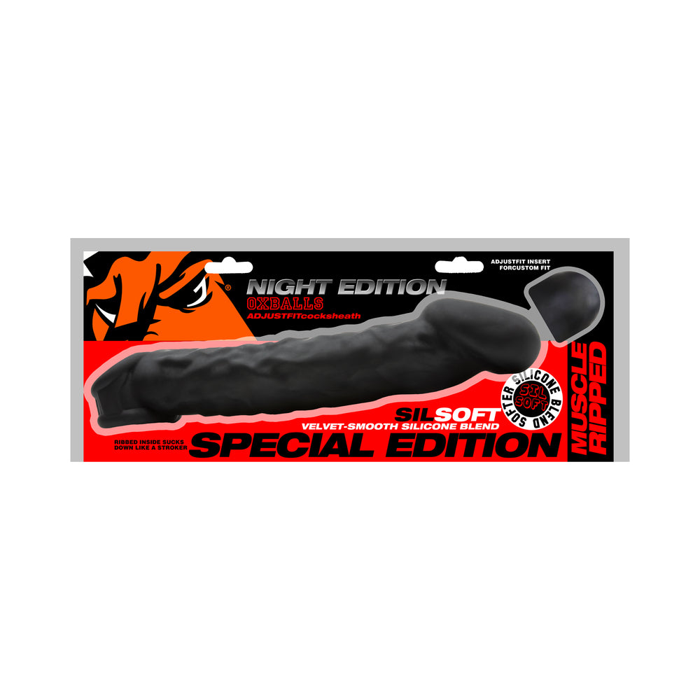 Oxballs - Oxballs Muscle Ripped Inner Ribbed Velvet-Smooth Cocksheath Special Edition Night - Bondage & Fetish Toys - Silicone