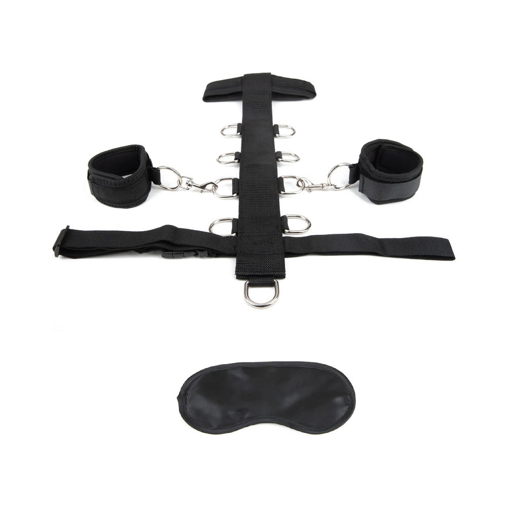 Electric Eel - Lux Fetish 3-Piece Adjustable Neck & Wristraint Set Black - Bondage & Fetish Toys - Neoprene