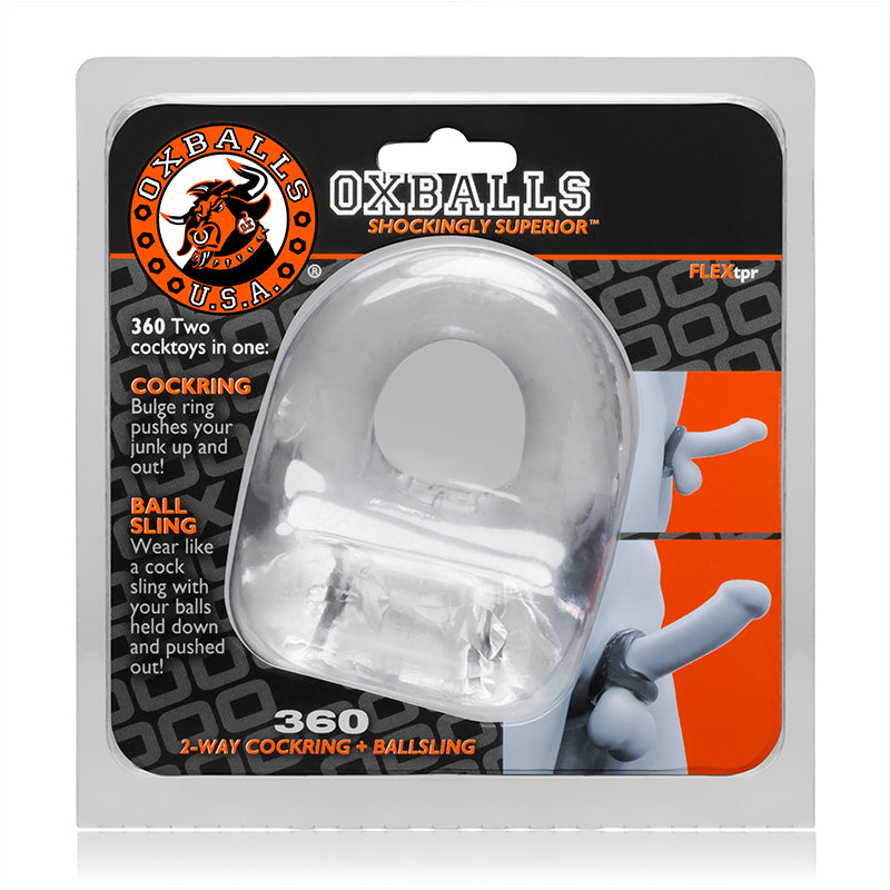 Oxballs - OxBalls 360, Cockring & Ballsling, Clear - Cockrings - TPE/TPR/Elastomers