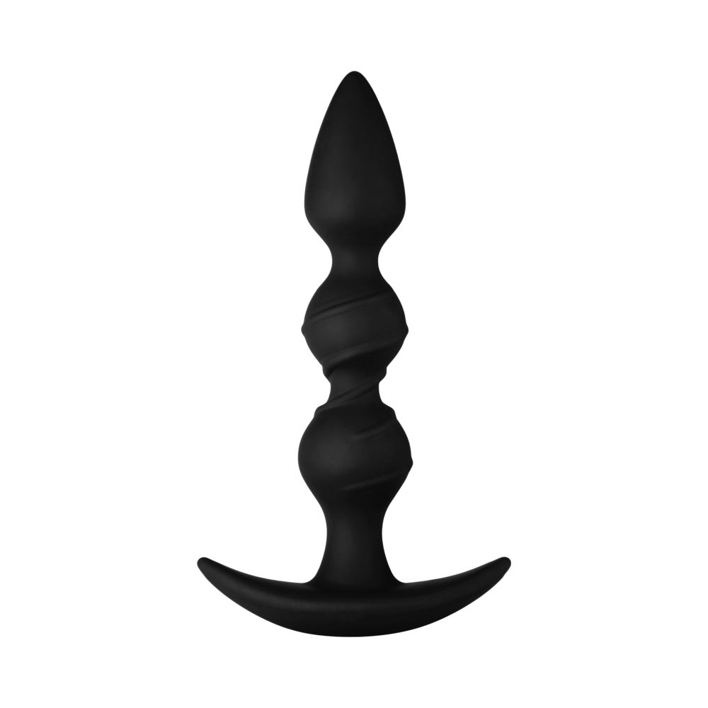Forto - Forto F-42 Spiral Beads Silicone Anal Plug Black - Anal Toys & Stimulators - Silicone