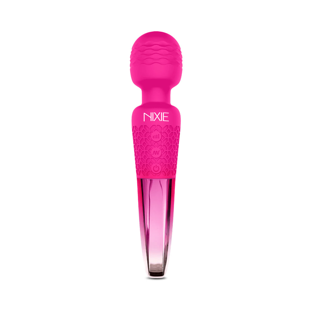 Global Novelties - Nixie Rechargeable Wand Massager Pink Ombre Metallic - Vibrators - Silicone