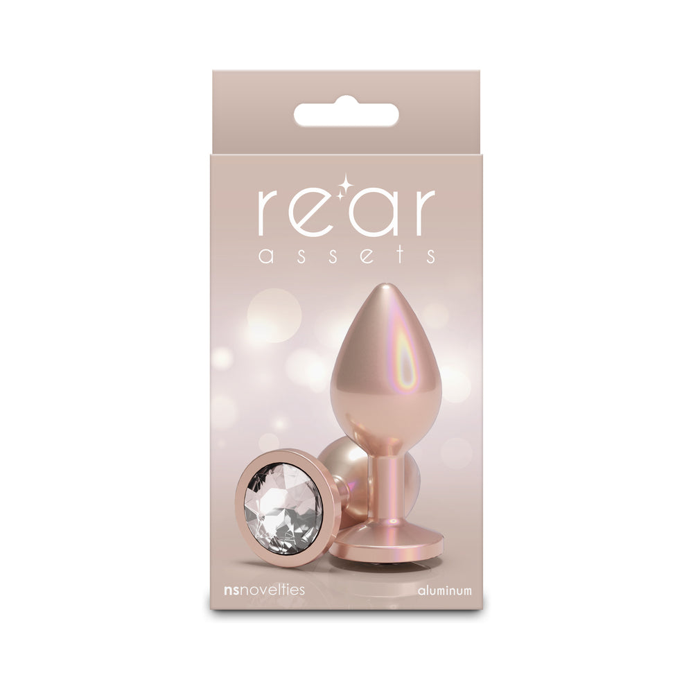 NS Novelties - Rear Assets Plug Iridescent Champagne/Clear Medium - Anal Toys & Stimulators - Metal
