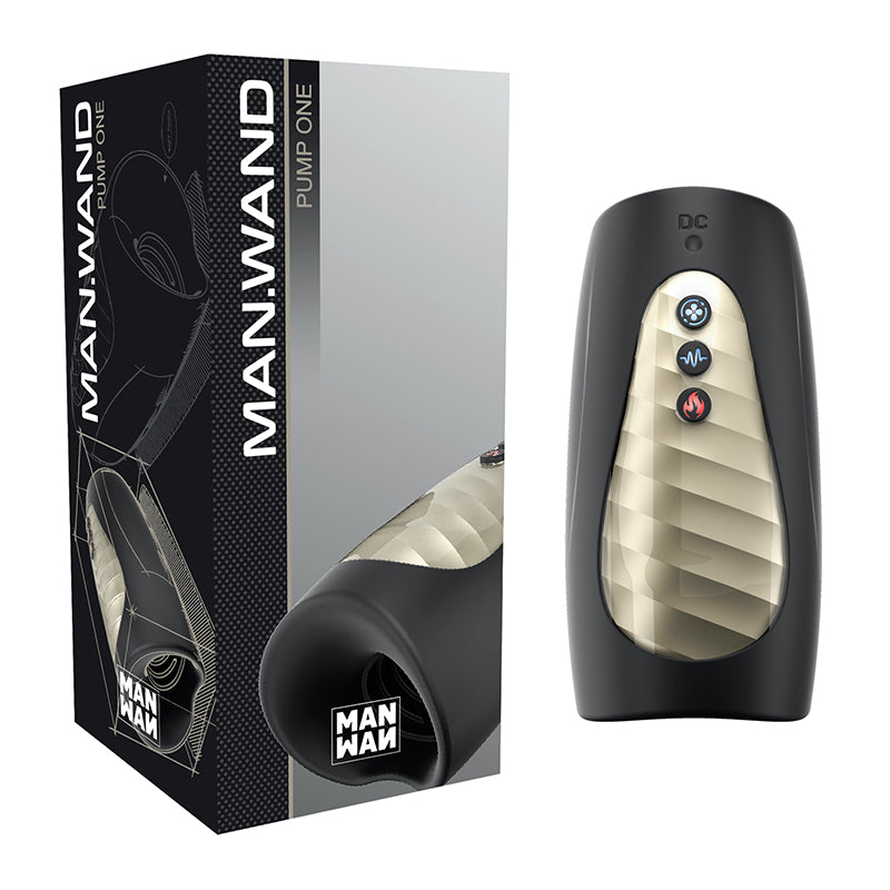 Lovely Planet - Man.Wand Pump One Rechargeable Multi-Function Masturbator Black - Vibrators - Silicone