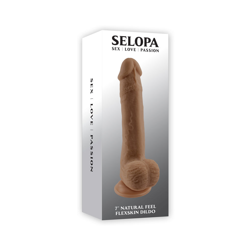Selopa - Selopa Natural Feel Flexskin Bendable Dildo with Moving Material 7 in. Dark - Dildos - TPE/TPR/Elastomers