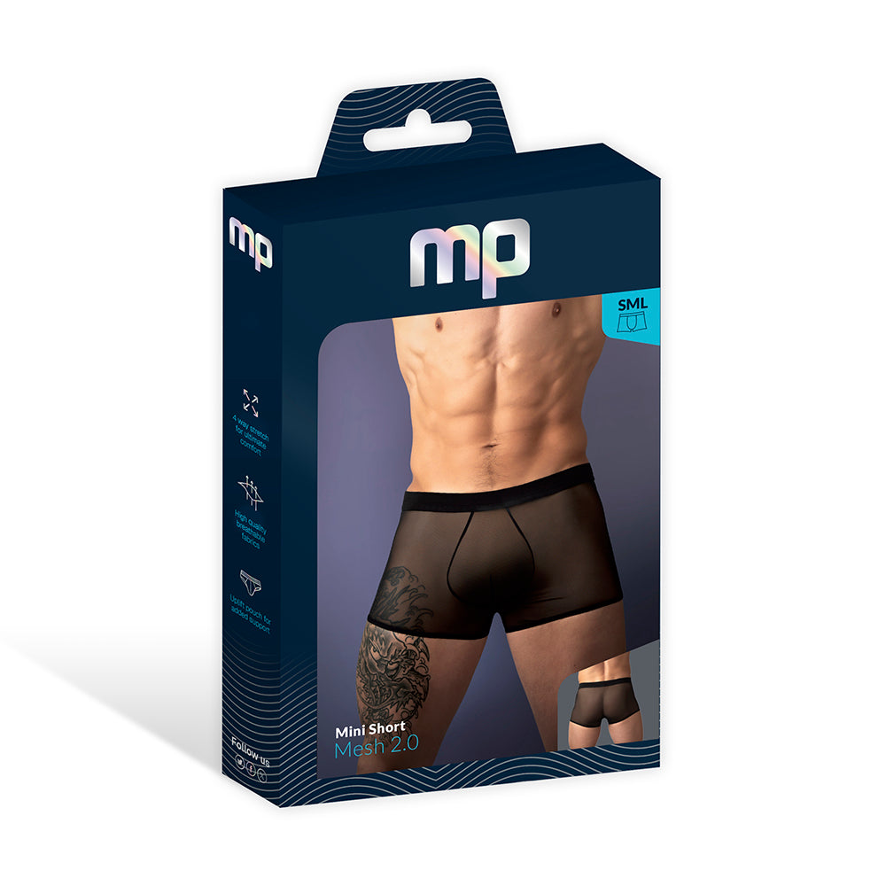 Male Power - Male Power Mesh 2.0 Mini Short Black XL - General