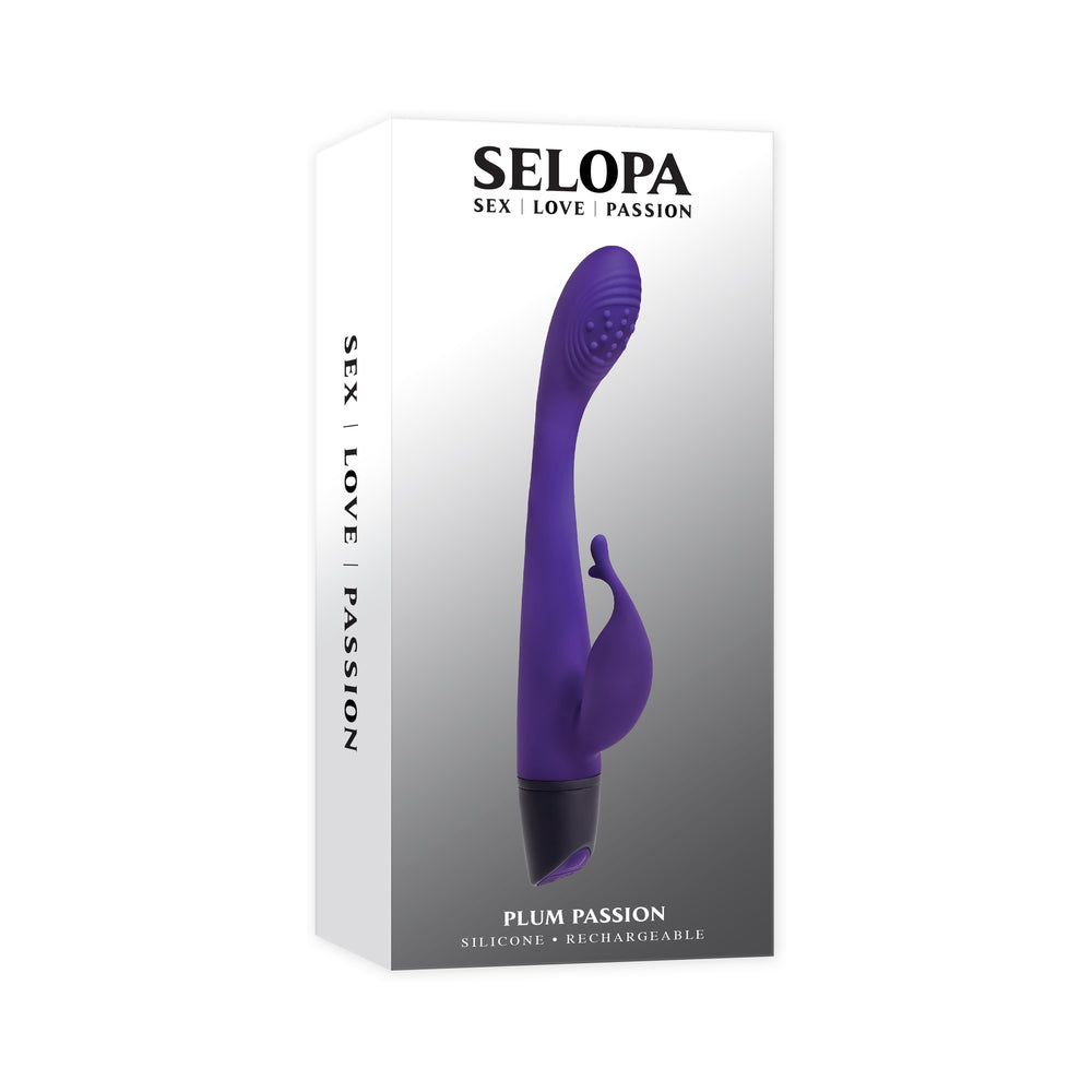 Selopa - Selopa Plum Passion Rechargeable Dual Stim Silicone Purple - Vibrators - Silicone