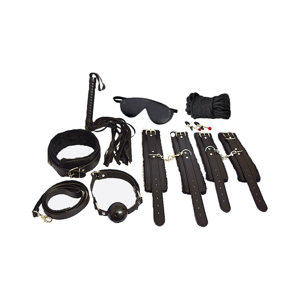 Ple''sur - Ple''sur 12-Piece Everything Bondage Kit Black - Bondage & Fetish Toys