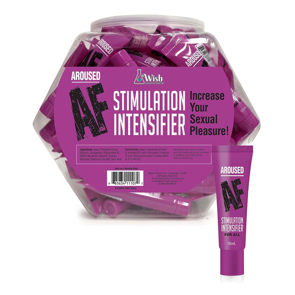 Little Genie - Aroused AF Stimulation Intensifier Cream 65-Piece Fishbowl Display - Supplements & Enhancers - Cream