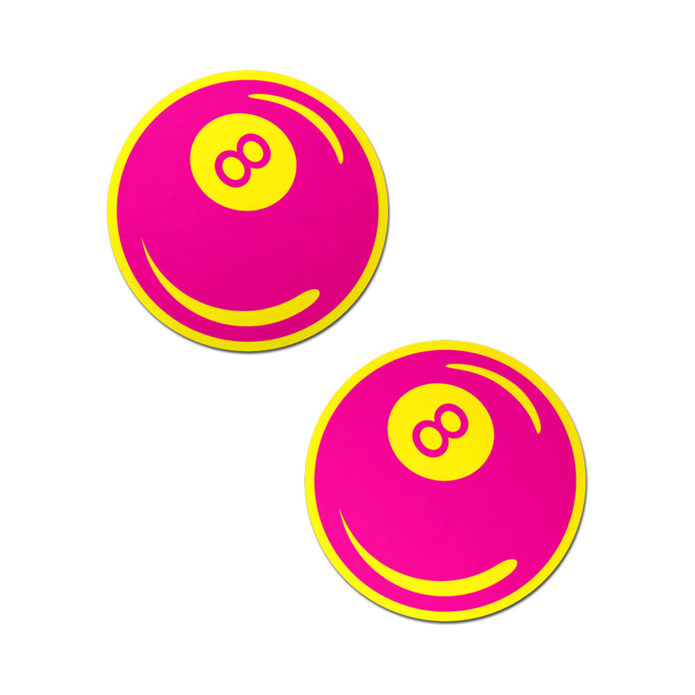Pastease - Pastease Neon Pink & Yellow 8-Ball Breast Pasties - General