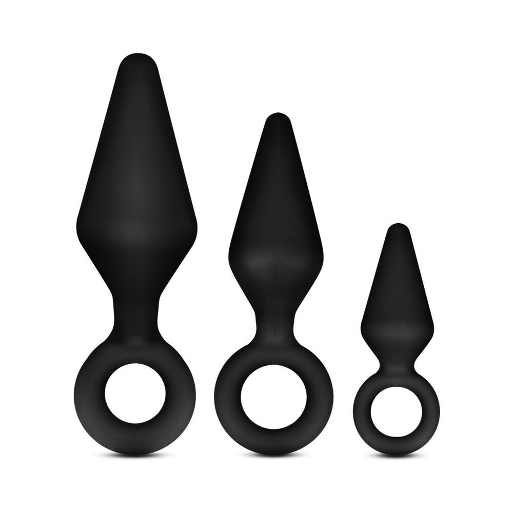 Blush - Anal Adventures Platinum Silicone 3-Piece Loop Plug Kit Black - Anal Toys & Stimulators - Silicone