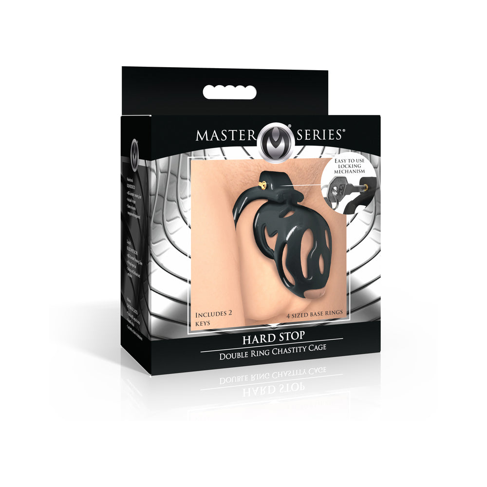 XR Brands - Master Series Double Ring Chastity Cage - General - Plastic