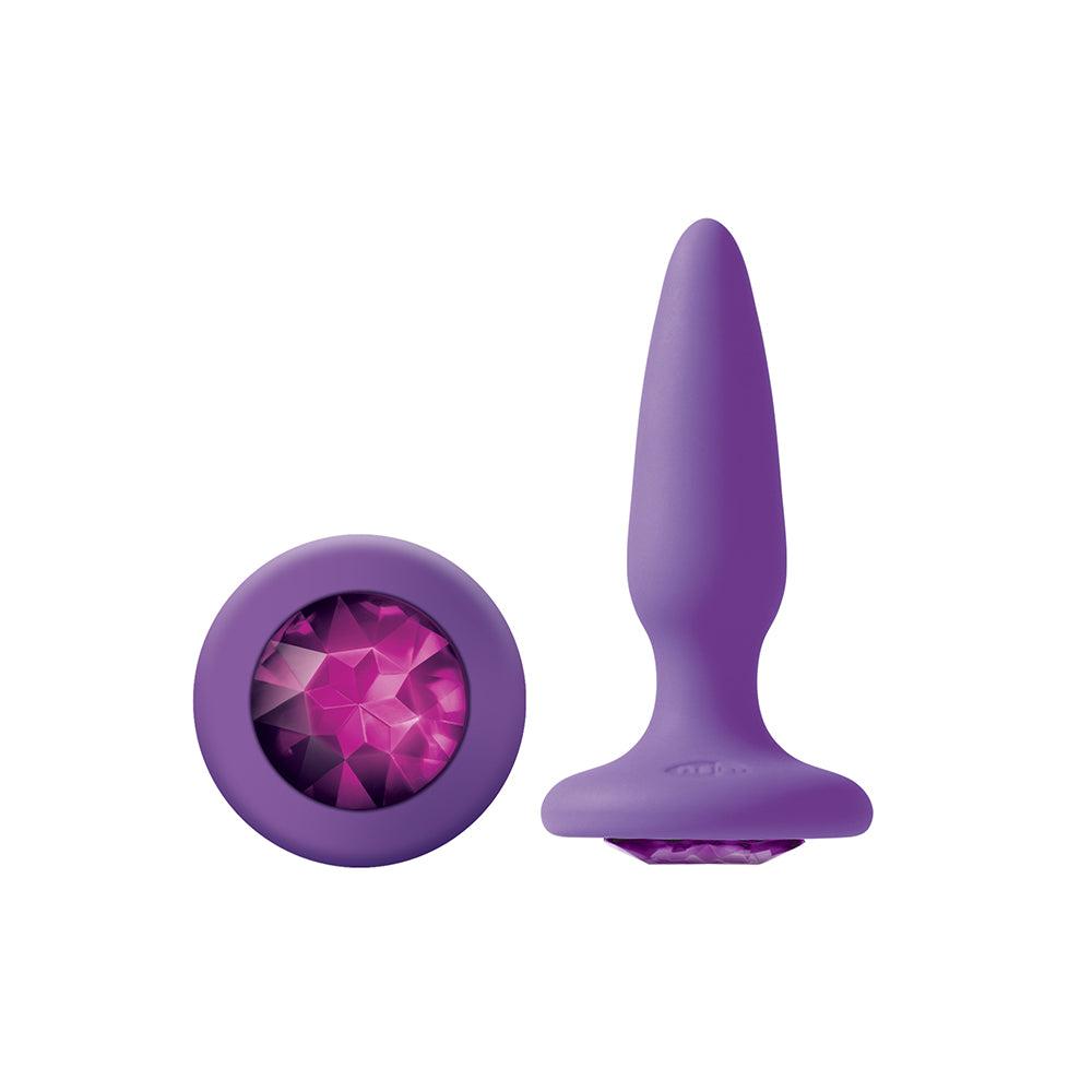 NS Novelties - Glams Mini Anal Plug Purple Gem - Anal Toys & Stimulators - Silicone