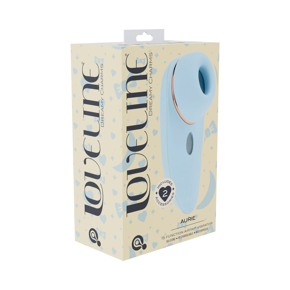 Shots - LoveLine Aurie AirTapTech Rechargeable Vibrator Blue - Vibrators - Silicone