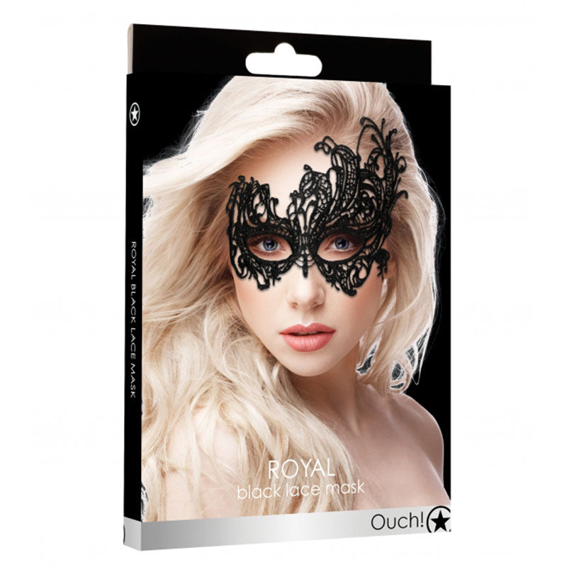 Shots - Ouch! Royal Lace Eye Mask Black - General - Polyester