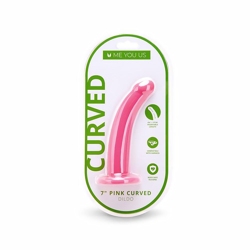 Me You Us - Me You Us Pink Curved Silicone Dildo 7in - General
