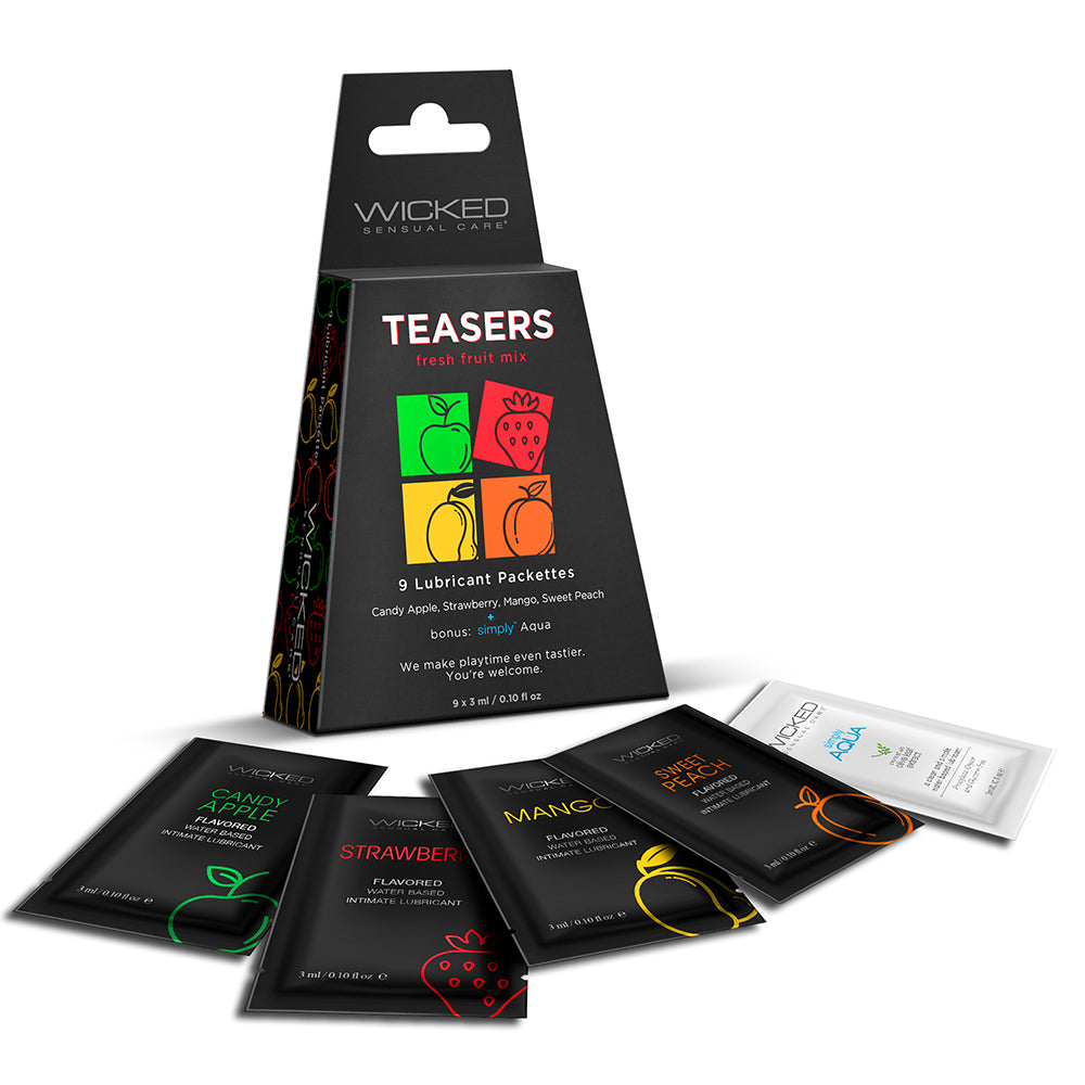 Wicked - Wicked Teasers Fresh Fruit Mix 3 ml 9 Packs/Box - Lubricants, Creams & Glides - Liquid