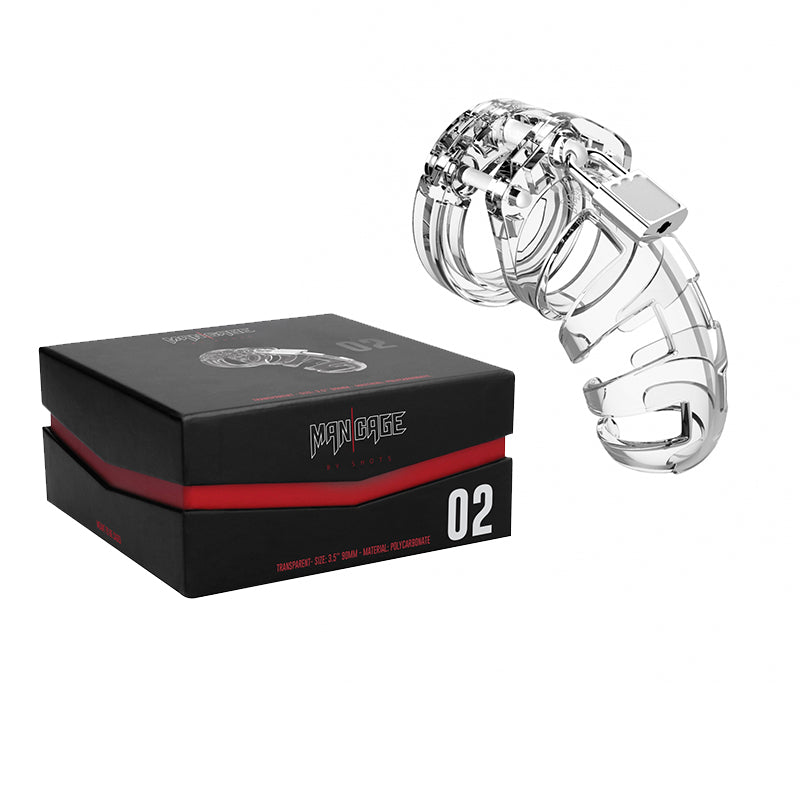 Shots - Shots ManCage Model 02 Adjustable 3.5 in. Chastity Cock Cage Clear - General - PC