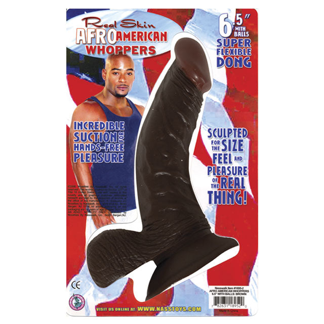 Nasstoys - Afro American Whoppers 6.5in. Flexible Dong with Balls - Dildos - PVC